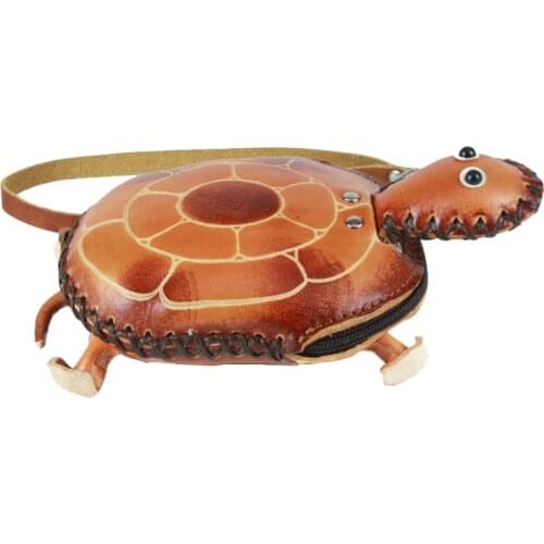 Mini Genuine Leather Womens Wallet Small Cute Female Wallets Fashion Lady Money Bag Cartoon Little Turtle Coin Purses