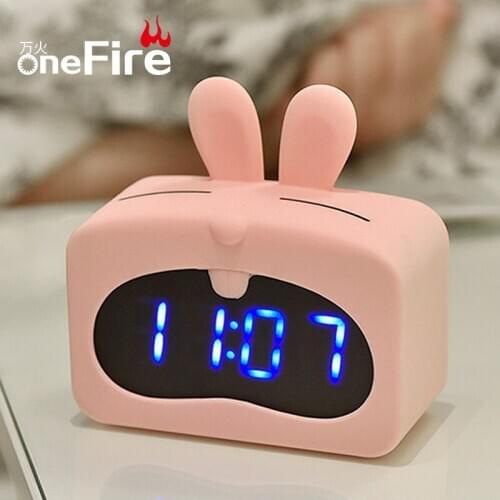 Cute LED Modern Digital Electronic Alarm Clock Pink Personalized Creative Alarm Clock Home Student Unique Alarm Clock MM60NZ