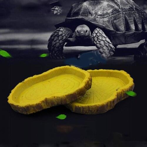 Resin Dish Reptile Food Water Bowl Vivarium Animal Turtle Gecko Snake Feeder