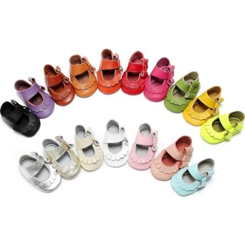0-24M Baby Genuine Leather Moccasins Side Infant Kids Soft Moccs Princess Sneaker Bow Shoes