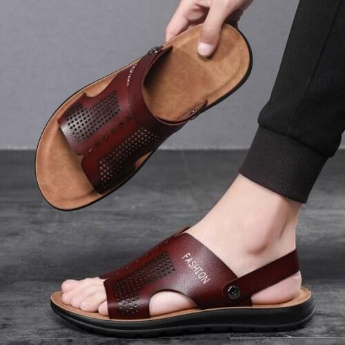 Summer Flat Mens Sandals Breathable Mens Beach Shoes Wedge Open Toe Casual Shoes for Men Flip Flop Zapatillas Hombre