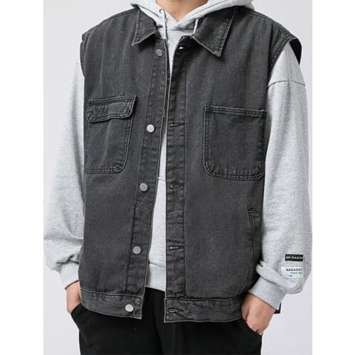 2021Denim Vest Mens Jacket Cotton Clothing Spring Summer Fashion Waistcoat Male Casual Jeans Vintage Jacket Korean Coats Tops
