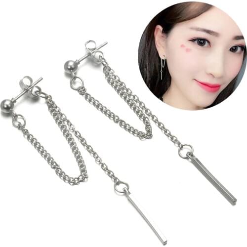 New Fashion Long Tassel Geometric Drop Earrings Silver Color Elegant Women Dangle Earrings Summer Jewelry Girls Party Gift