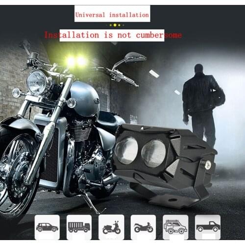 New U10 car LED small steel cannon spotlight motorcycle spotlight two-color lens headlight electric car light