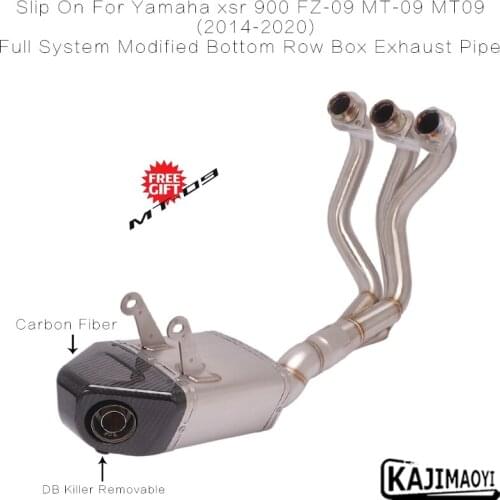 Slip On For Yamaha xsr 900 FZ-09 MT-09 Escape Full System Bottom Row Box Exhaust Muffler Front Link Pipe MT09 Motorcycle Exhaust