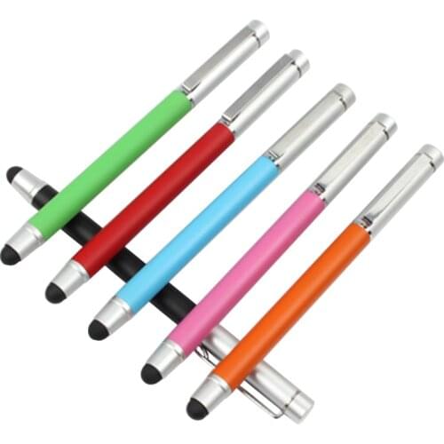 1PCS Tablet Stylus Pen Universal 2 in 1 Capacitive Touch Screen Pen with Ball Point Pen for iPad for iPhone for Samsung Huawei