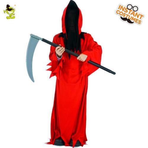 Boys Scary Bloody Red Devil Costumes Halloween Party Cosplay Fancy Dress Up Kids Horror Clothing For Carnival Party