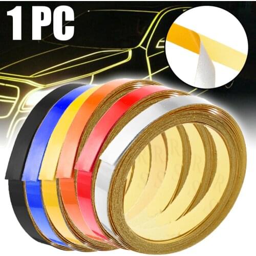 1pcs Car DIY Reflective Stripe Car Motorcycle Bike Body Wheel Decorative Self-Adhesive Stripe Sticker Tape 5M*1CM