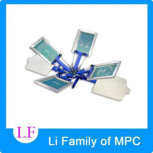 TJ Manual 4 Color 2 Station T-Shirt Screen Printing Machine T-shirt Printer Press Equipment 55*45cm DIY T-Shirt