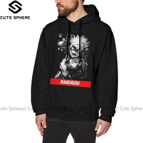 Bakugou Hoodie Bakugou Boku No Hero Academia Hoodies Nice Mens Pullover Hoodie Outdoor White XXL Long Cotton Autumn Hoodies