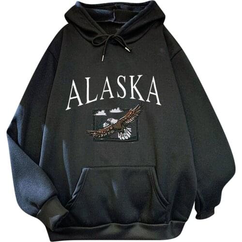 Alaska Landscape Print Hoodies Sweatshirts Japanese Korean Loose Hooded Pullovers Women Casual Pokcets Sudaderas Moletom Jackets