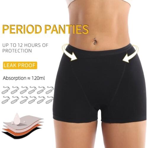 Women Period Panties High Absorbency Menstrual Underwear Four Layer Leakproof Physiological Underpants Menstrual Boxer Briefs