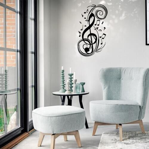Creative Music Pattern Wall Sticker For Kids Babys Rooms Wall Decoration Removable Decals Vinyl Mural Waterproof ov702