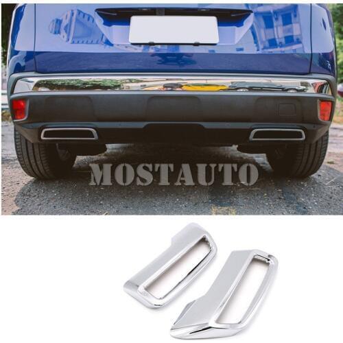 Exterior Exhaust Muffler Decorative Cover Trim For Peugeot 3008 Access Active Allure 5008 2017-2018 2pcs Car Decor Car Trim