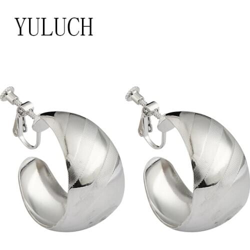 YULUCH Girls Metal Pendant Earrings Women Free Ear Hole Elegant Pure Color Jewelry Ladies Casual Birthday Gift Accessories