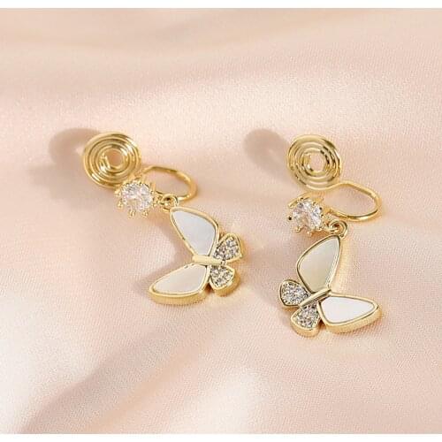 S925 Silver Ear Needle Stud Earrings Pendant Natural FreshWater Shell Brass/14k Gold South Korea Jewelry for Women HYACINTH Hot