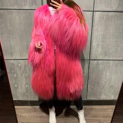 Ladies Goat Fur Coat Long Womens Real Sheep Fur Jacket