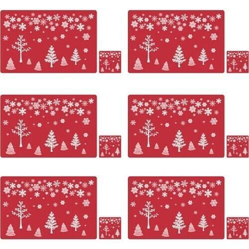 12PCS/Set Merry Christmas Placemat Christmas Coaster Dining Table Mats Christmas Table Decor Xmas Gifts