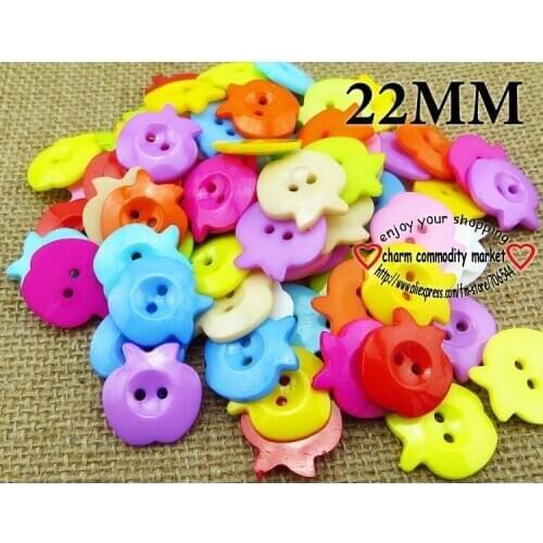 50pcs 2 Holes Buttons Mixed plastic brand apple button Sewing for Scrapbooking craft Fashion Accessories P-101