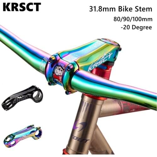 31.8 Bike Stem 80/90/100mm 20 Degree Aluminum Alloy Mountain Long Handlebar Bike Stem for Road Bike MTB BMX Cycling Fixie Gear