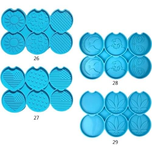 3D Car Cup Mat Crystal Epoxy Resin Mold Coaster Non-stick DIY Art Crafts Home Decorations Silicone Mould Casting Tool W0YA