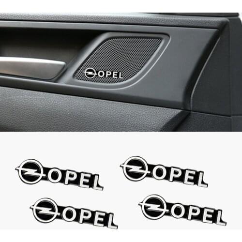 4pcs car audio decorate 3D Aluminum Badge Emblem Sticker For Opel Astra H G J Insignia Mokka Zafira Corsa Vectra C D