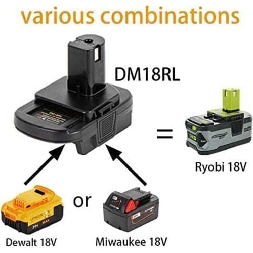 DM18RL Battery Converter Adapter USB DM20ROB For RYOBI Convert DEWALT 20V Milwaukee M18 to 18V Battery Adapter