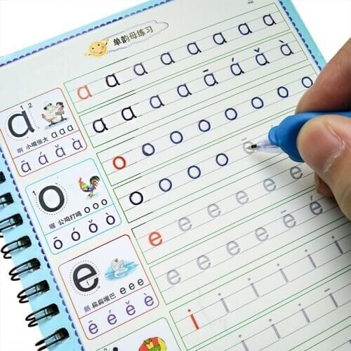 English letter Chinese pinyin words numbers drawing preschool learn to write magic practice copybook 1set