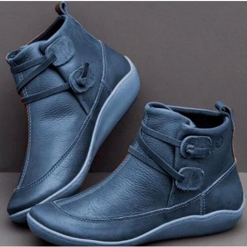 Low boots heel pu leather Women Martin women shoes woman booties vintage ethic shoe chaussures femme zapatos mujer sapato SA1272