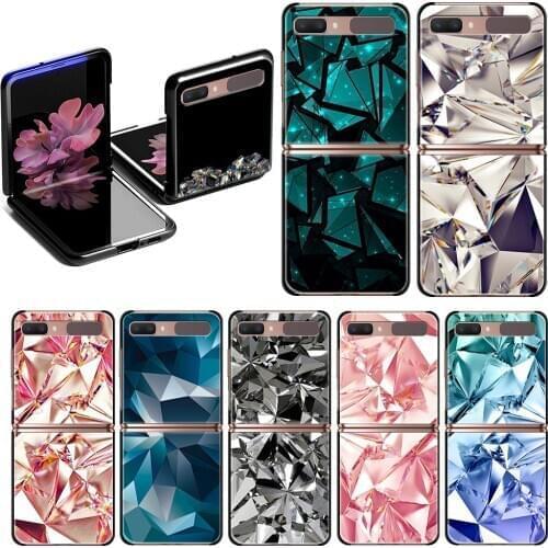 Case for Samsung Galaxy Z Flip 5G Hard Cases for Galaxy Z Flip 6.7" Black Phone Cover Crystal Diamond