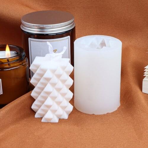 DIY Cylinder Sharp Corners Candle Mould Handmade Ornaments Wax Soap Plaster Tools Pastry Baking Accessories Silicone Soap Mold
