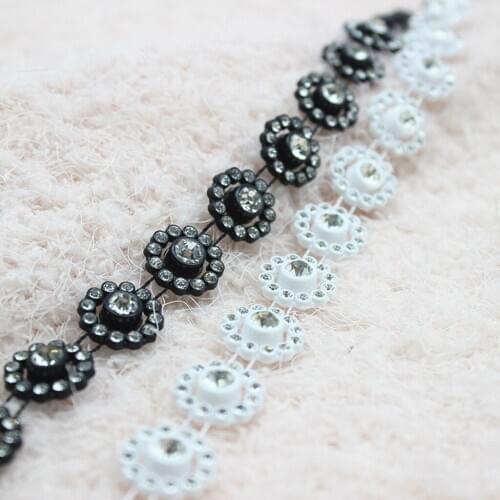 1 Yard Rhinestone Beaded Trim for Wedding Bridal Dress Belt Applique DIY Handmade Crafts