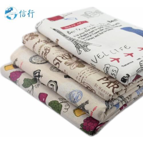 50*150cm Printed Cotton Linen Fabric For Patchwork Quilting Sewing DIY Sofa Table Cloth Furniture Cover Cushion Fabric#3427