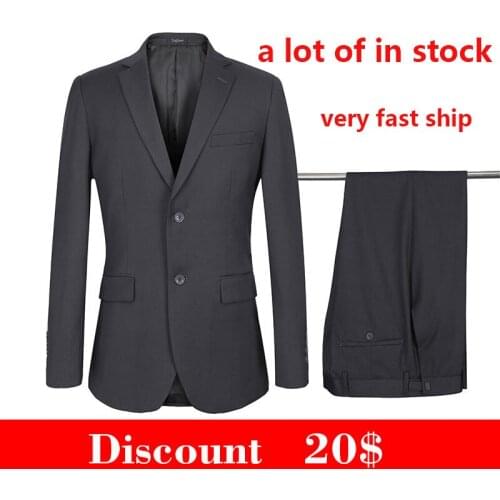 Euro US Size Solid Color Men Suits Set Office Formal Blazers Pants Marriage Tuxedo Male 2 Pcs Suit Sets Wedding Mens Slim Homme
