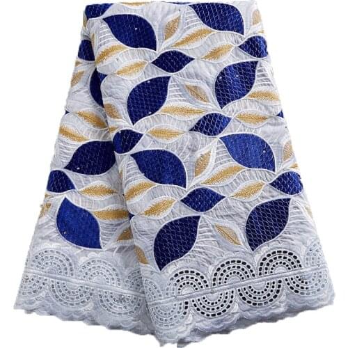 SJD LACE High Quality African Lace Fabirc 2021 Swiss Voile Cotton Sewing Embroidery Nigerian Fabric Women Wedding Dresses A 2454