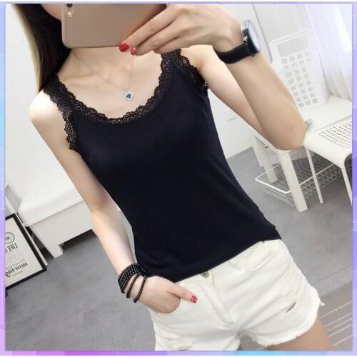 Lace Sexy Tops Tees Womens Tank Top Sleeveless Camis Summer White Vest Hong Kong-Style Retro Sling Camisole Strap T-Shirt