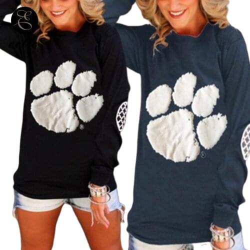 Paw Clothes Print Hoodie Poleron Mujer 2021 Patch Hoodie Cute Pullover Sweatshirt Kawaii Streetwear Hoodie Women Long Sleeve Xl