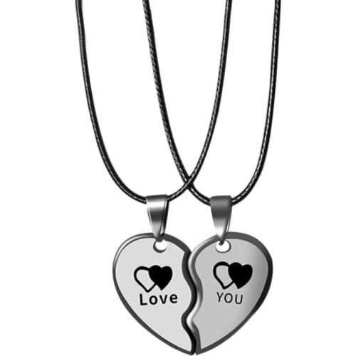 Fashion Best Friend Couple Pendant Necklace Broken Heart Key Lock Women Men Gift Friendship Jewelry Korea Key Locket Necklace