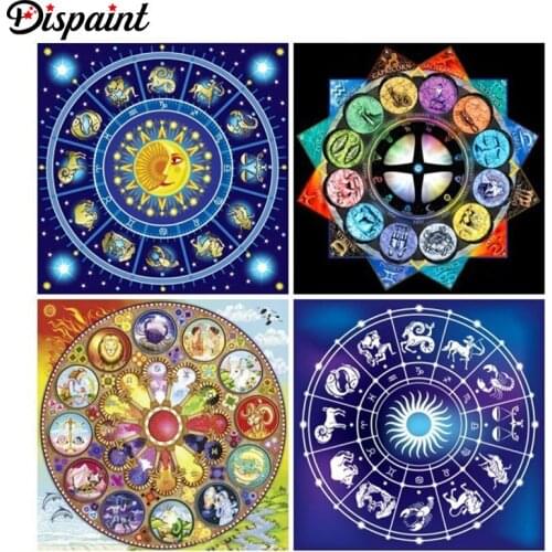 Dispaint Full Square/Round Drill 5D DIY Diamond Painting "Twelve constellations" 3D Embroidery Cross Stitch 5D Home Decor Gift