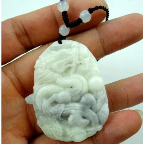 Natural stone Quartz crystal Chinese hand-carved statue Dragon amulet pendant for diy jewelry making Necklace Accessories