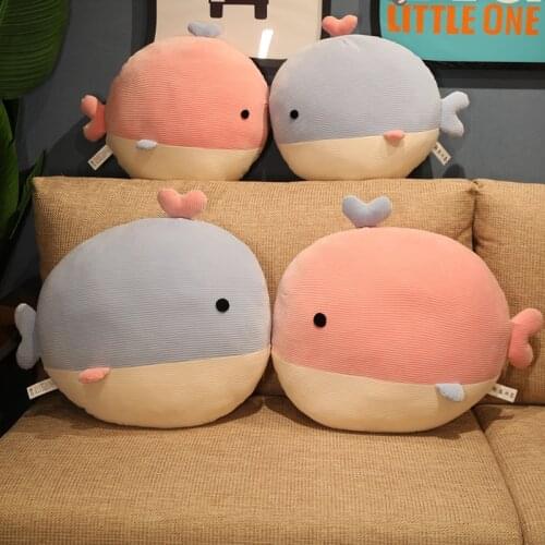 New Cute Fat Striped Whale 2 Sizes Soft Stuffed Animals Dolls Plush Whale Dolls Sofa Super Soft Pillow For Kids Gifts
