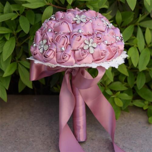 New arrived purple artificial wedding bouquets crystal bridemaid wedding bouquets for wedding decoration