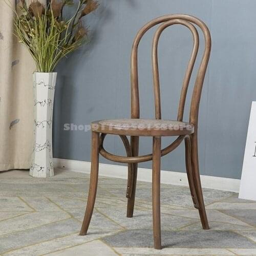 Dining Chair French Retro Distressed Solid Wood American Dining Chair Sonnet Chair Beech Wood Design Log Chair