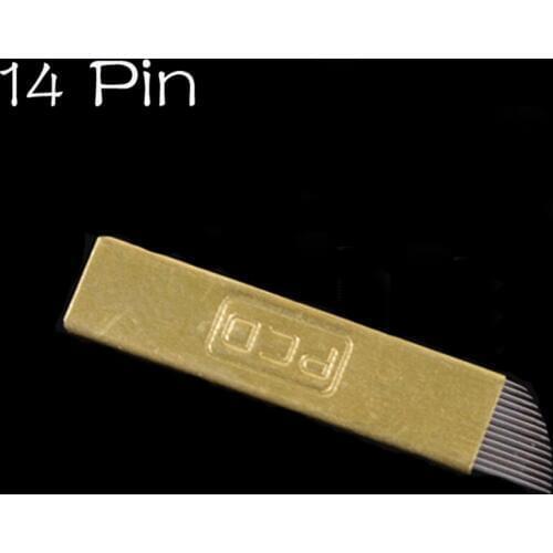 Wholesale 500 pcs microblading needles pcd 14 pins hard blade handle eyebrow embroidery makeup tools & accessories
