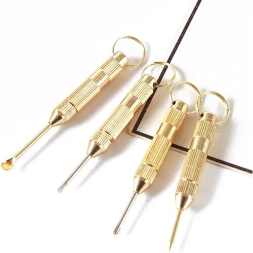 4 in1 Multifunction Earwax Cleaner Easy To Carry Toothpick Ear Pick Pin Cross Screwdriver Key Chain Ear Clean Care Tool Mini