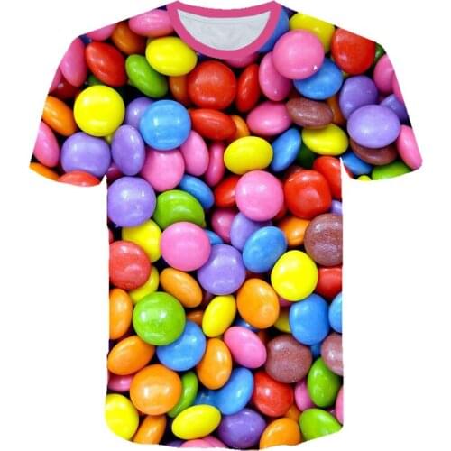 Casual Ladies Chocolate/Candy Creativity T Shirt men Tshirt Plus 7XL Size Short Sleeve O-neck T-shirt 3D Harajuku Cool Tee shirt