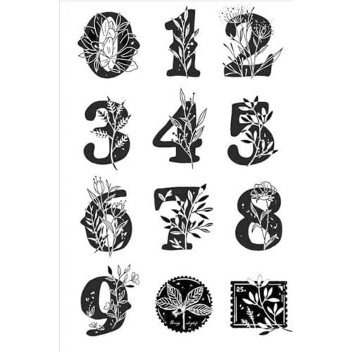 Plant number Transparent Clear Silicone Stamps for DIY Scrapbooking/Card Making/Kids Christmas Fun Decoration Supplies A2189