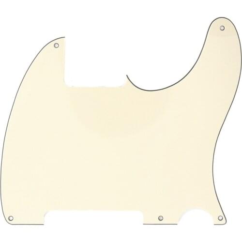 Musiclily 5 Hole Tele Pickguard Blank for Fender USA/Mexican Telecaster Esquire Guitar, 3Ply Cream