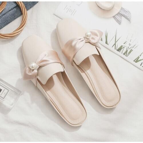 2021 Summer New Shoes Women Slippers Outside Wear Round Head Small Square Heel Sandals and Slippers