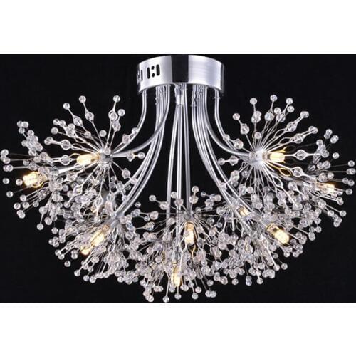 Modern LED Crystal Ceiling Light Living Room Dining Room Bedroom Lamp Creative Cafe Club KTV Dandelion Lamp Free Shipping